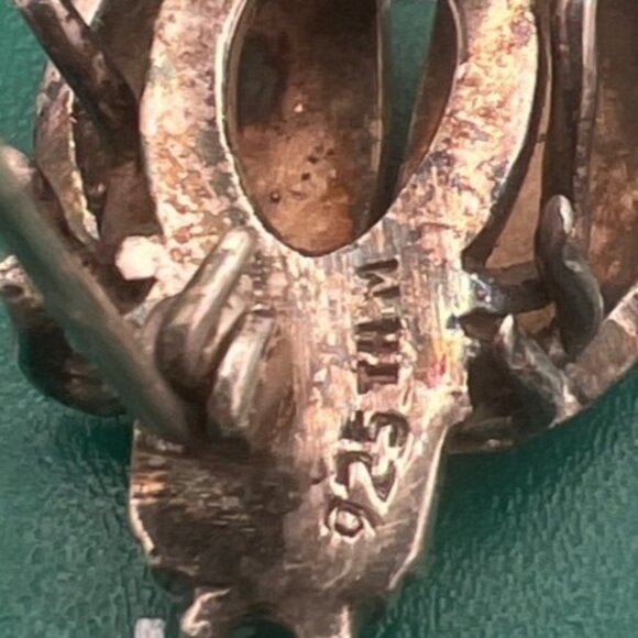 Vintage Ladybug Trembler Brooch Pin Sterling Silver Marcasite 925 Signed - Picture 5 of 7